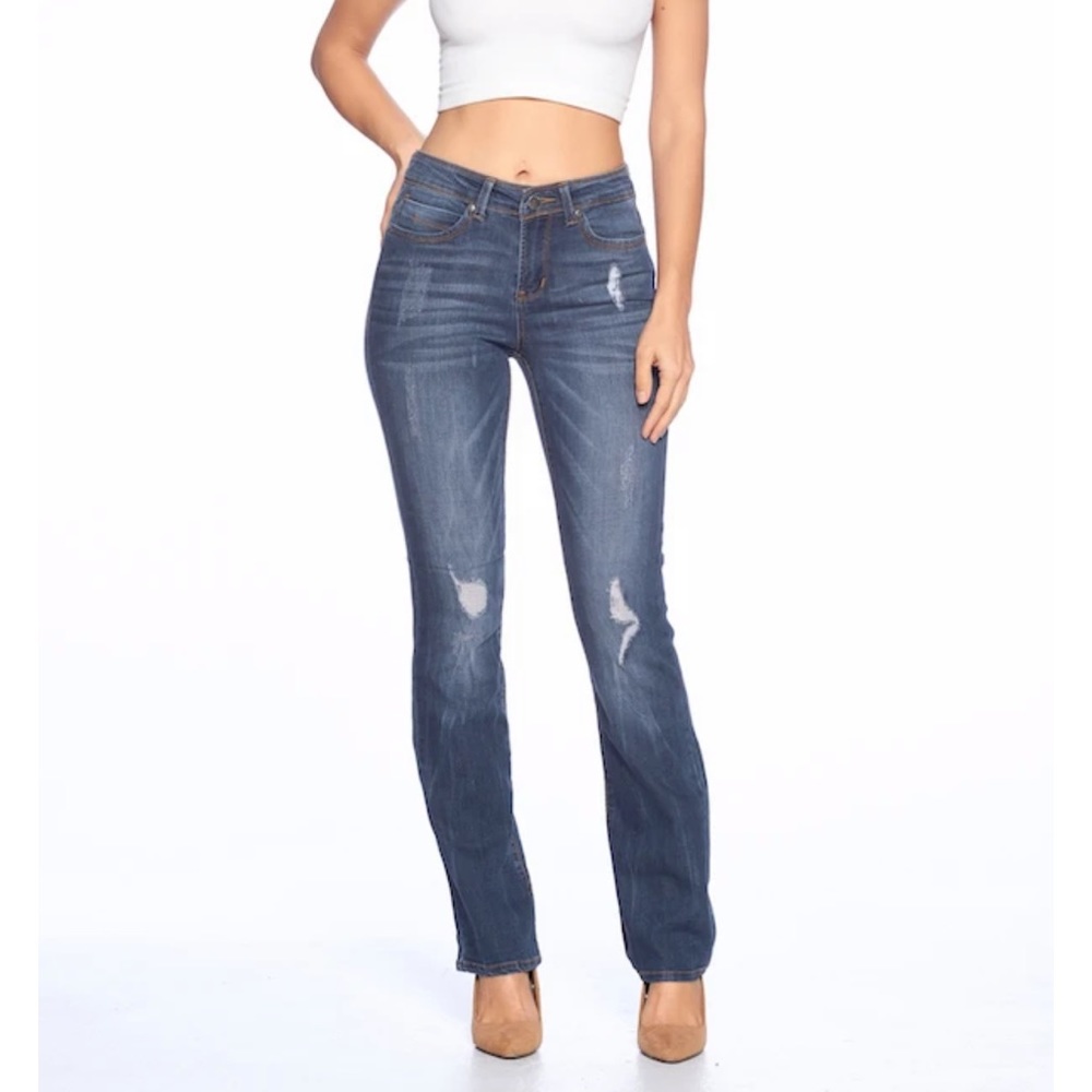 Dark Wash Skinny Bootcut Jeans